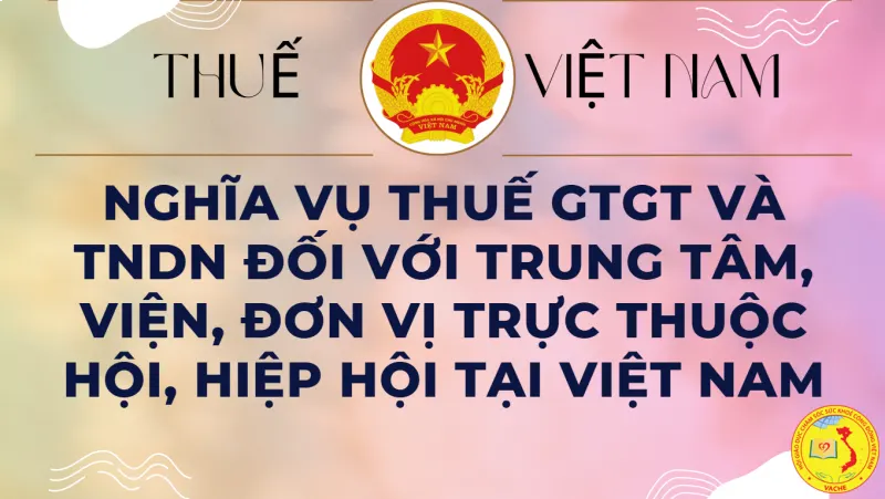 Ảnh: Nghĩa vụ thuế GTGT và TNDN đối với trung tâm, viện, đơn vị trực thuộc hội, hiệp hội tại Việt Nam