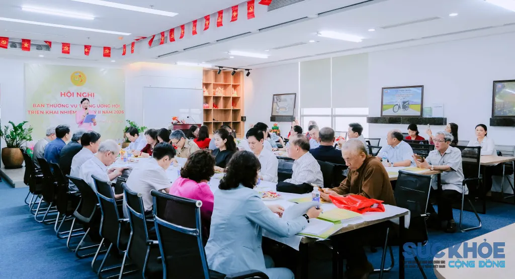 Ảnh: Hội nghị Ban Thường vụ Trung ương Hội Giáo dục chăm sóc sức khỏe cộng đồng Việt Nam quý I/2026