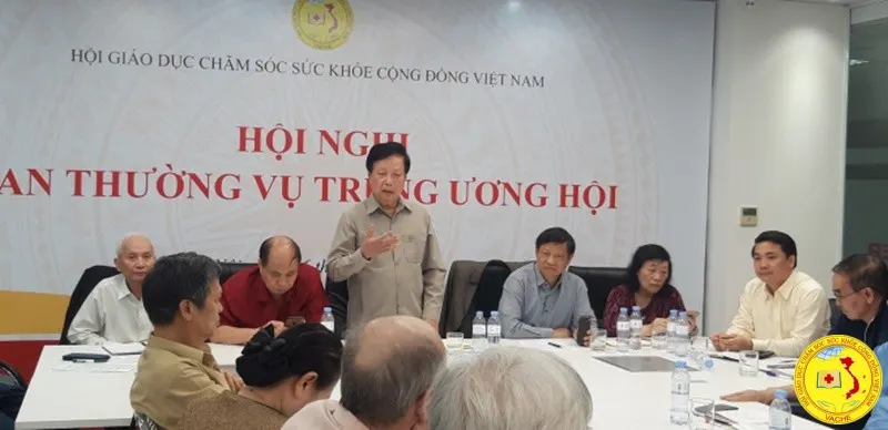 Ảnh: Hội nghị Ban Thường vụ Hội Giáo dục chăm sóc sức khỏe cộng đồng Việt Nam (Tháng 4/2021)