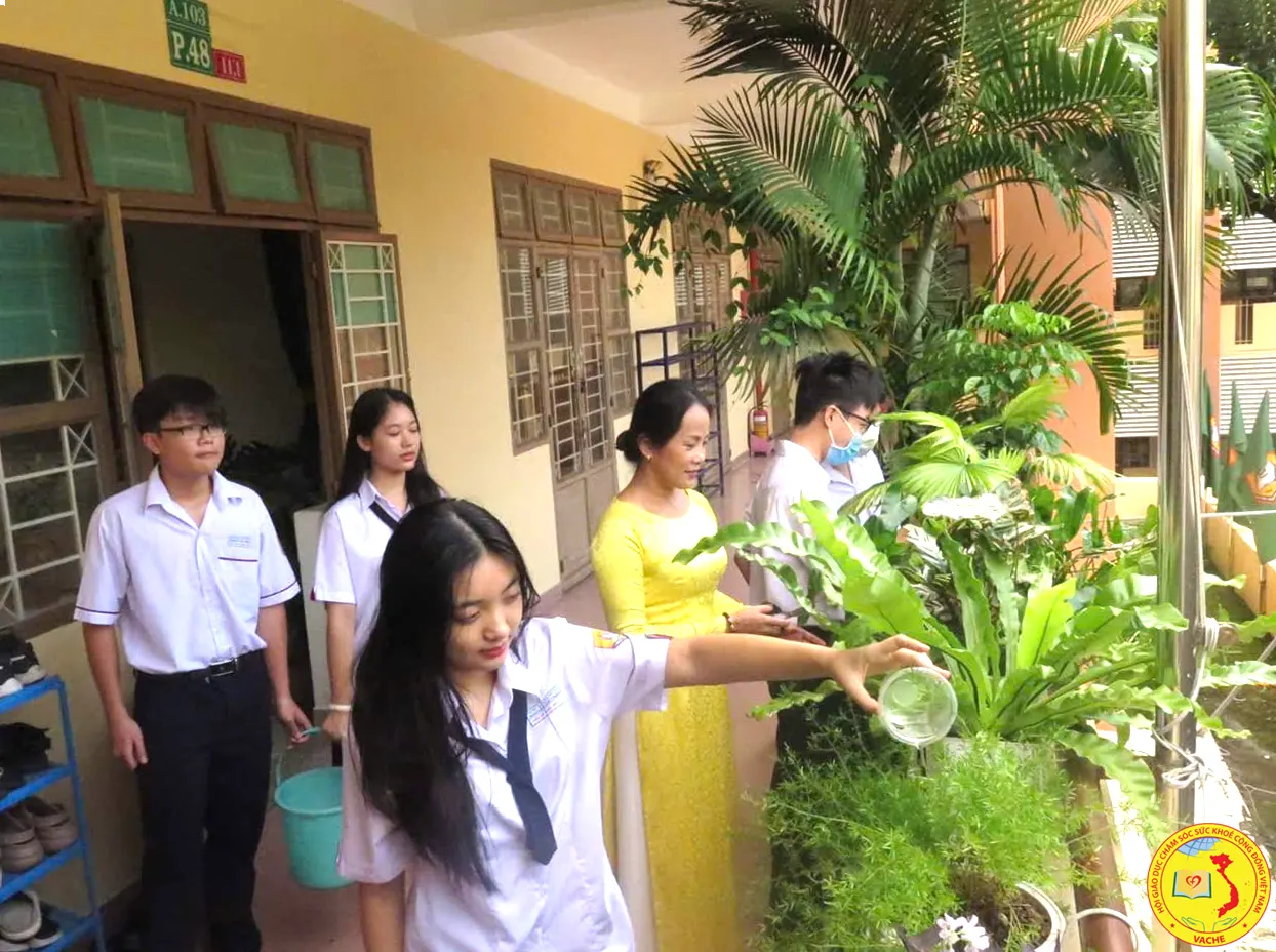 Ảnh: Mô hình đổi mới sáng tạo xanh hoá không gian học tập trong môi trường giáo dục tại Quận Tân Bình, Tp Hồ Chí Minh.