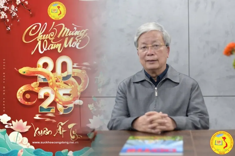 Ảnh: Lời chúc mừng năm mới 2025 từ chủ tịch Trung ương Hội Giáo dục Chăm sóc Sức khỏe Cộng đồng Việt Nam