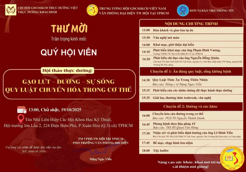 Ảnh: Hội thảo thực dưỡng: “gạo lứt – Đường – Sự sống & quy luật chuyển hóa trong cơ thể”