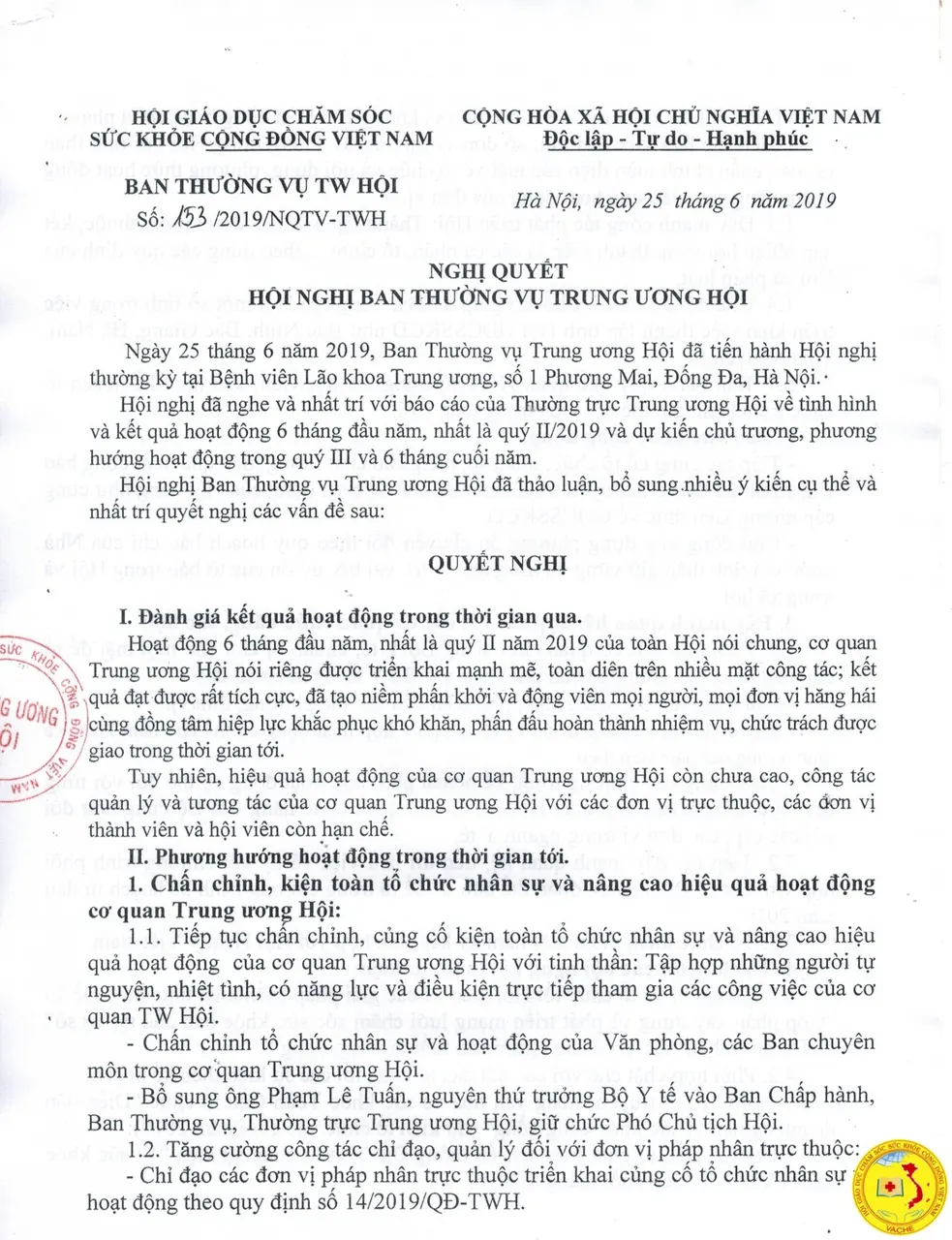 Ảnh: Nghị quyết hội nghị Ban Thường vụ Trung ương Hội